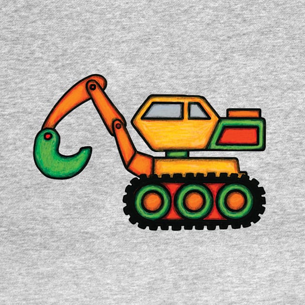 Colorful Kids Back Hoe by Parakeet Moon